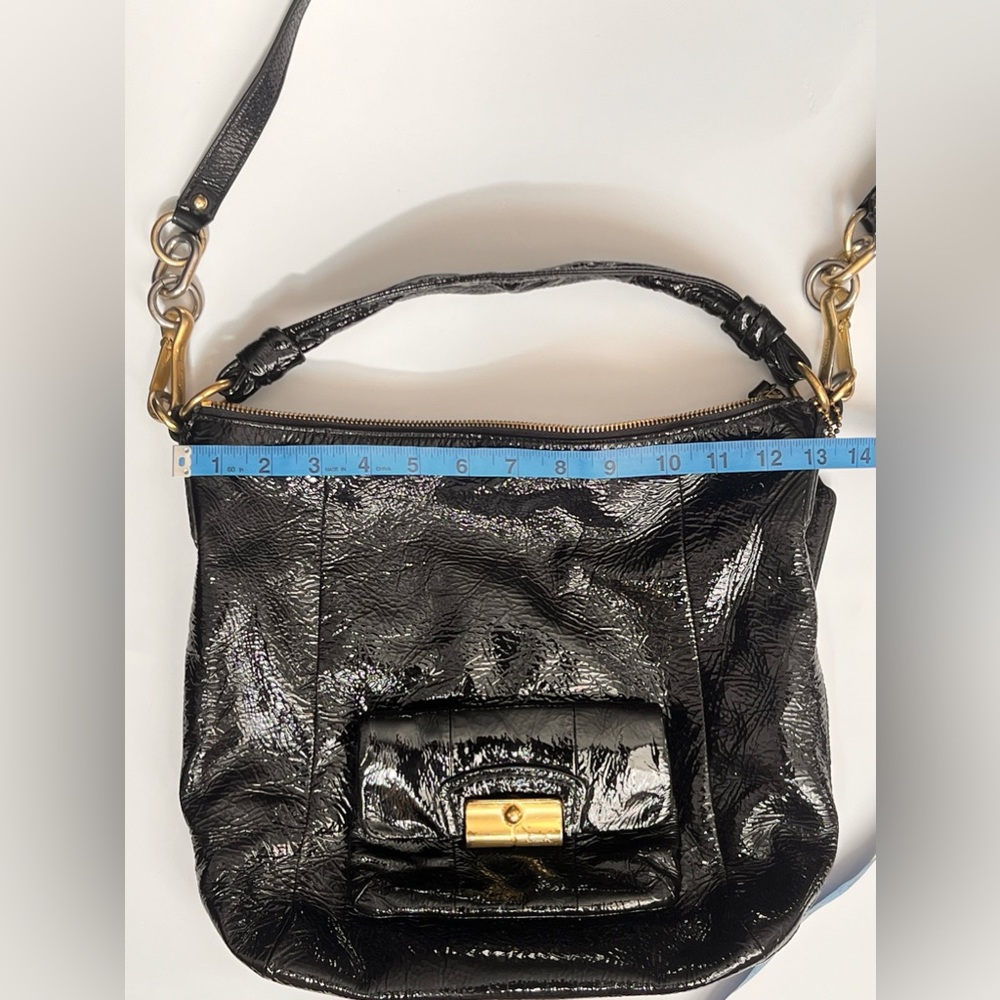 Coach Gold Clasp Textured Handbag - Picture 4 of 10